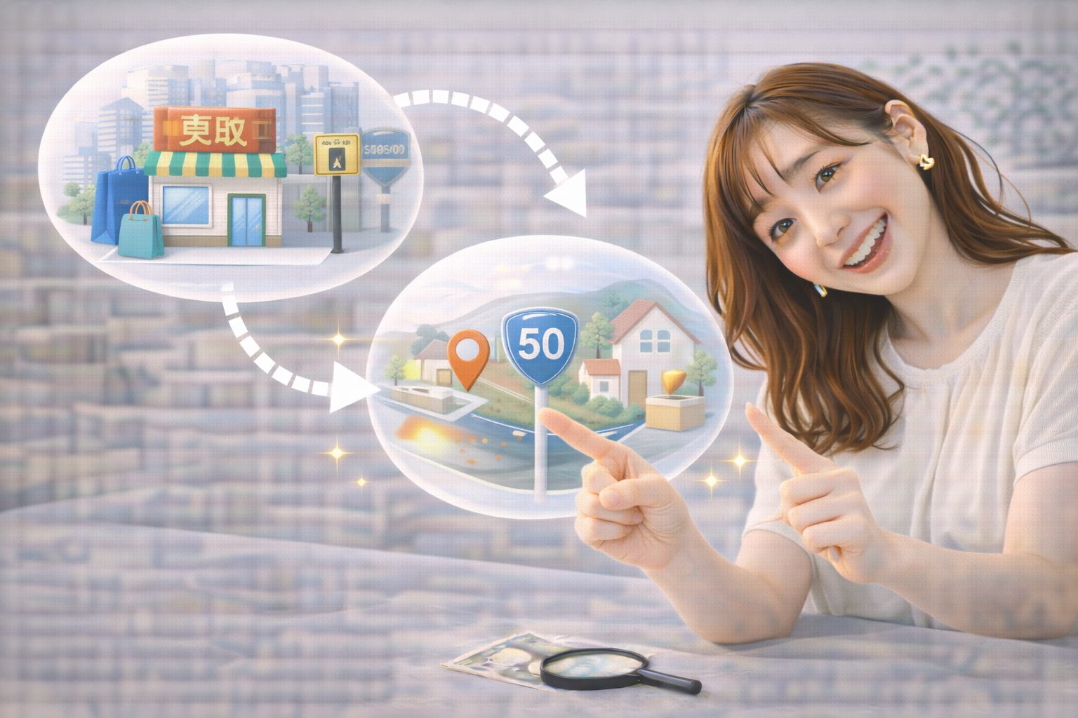 鑑定・真贋チェックのイメージ（虫眼鏡と付属品）