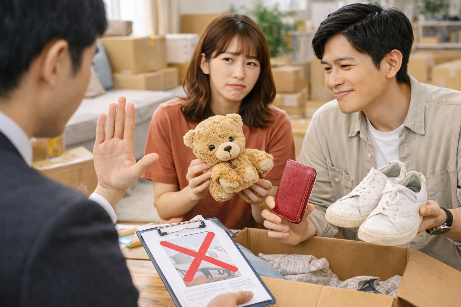 スマホを丁寧に梱包して宅配に出すイメージ（緩衝材と箱）
